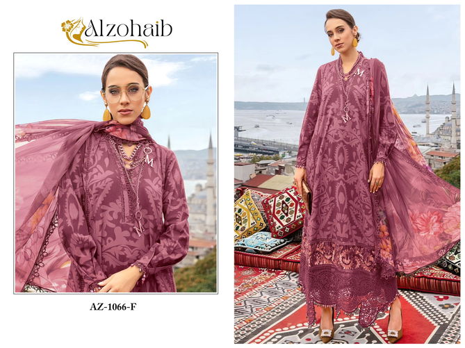 Alzohaib Az 1066 Embroidery Cotton Dupatta Pakistani Suits Wholesalers In Delhi
